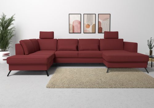 SIT&MORE, sit&more Wohnlandschaft, inklusive Sitztiefenverstellung, wahlweise mit Bettfunktion, 15cm hoch