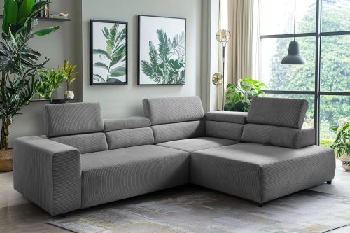 exxpo - sofa fashion, exxpo - sofa fashion Ecksofa »VITTORIO mit Komfortfunktionen, bequem und modern, Cord, L-Form«, inkl. Kopfteil- und Sitztiefenverstellung, wahlweise mit Bettfunktion