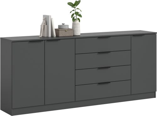 HOME AFFAIRE, Home affaire Sideboard "SKARDE, Breite 185 cm, 4 Schubkästen, 3 Türen, viel Stauraum" in verschiedenen Farben und Breiten erhältlich, individuell einsetzbar, Kommode, Anrichte, Schubkastenkommode, Schuhschrank, Schrank