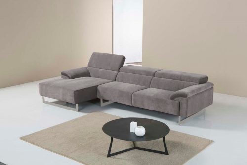 Egoitaliano, Egoitaliano Ecksofa »Malika«, mit Recamiere, inkl. Kopfteilverstellung und chromfarbenen Metallfüssen