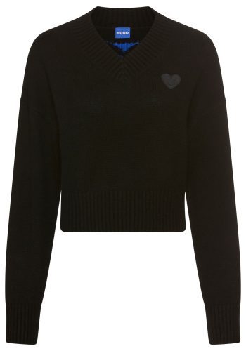 HUGO Blue Strickpullover »Scutie«, Relaxed Fit, in Cropped-Länge