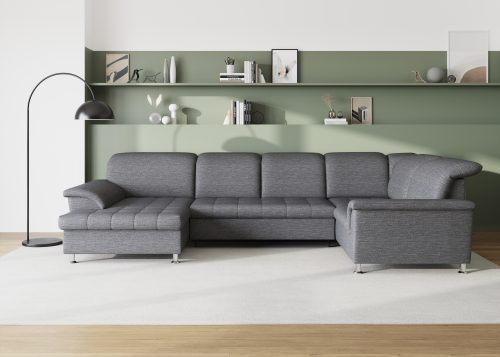 DOMO collection, DOMO collection Wohnlandschaft »Franzi«, im XXL-Format, wahlweise mit Bettfunktion, Bettkasten und Kopfteilverstellung, frei im Raum stellbar