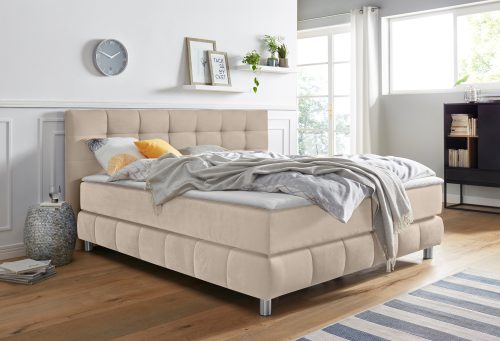 ANDAS, andas Boxspringbett »Salo XXL«, in Samtoptik oder Struktur, 6 Breiten in Überlänge 220cm, 4 Härtegrade