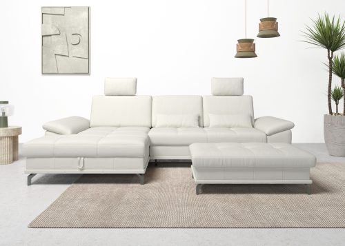 PLACES OF STYLE, Places of Style Ecksofa »Costello«, incl. Sitztiefenverstellung und Armlehnfunktion, incl. 2 Nierenkissen