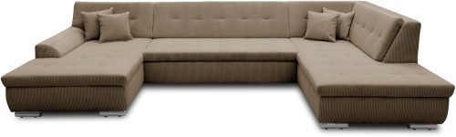 DOMO collection, DOMO collection Wohnlandschaft »Treviso incl. Zierkissen, moderne Steppung, XXL: B/T/H: 364/201/83 cm«, wahlweise mit Bettfunktion, in vielen Bezugsarten auch in Cord