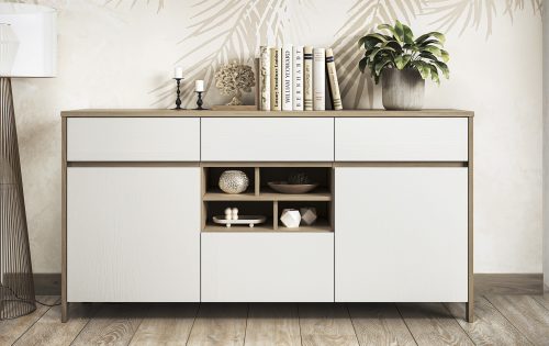 HOME AFFAIRE, Home affaire Sideboard »Stranda, moderner Schrank, Kommode im Scandi-Style, 165 cm breit«, elegante Rahmenoptik, ausreichend Stauraum, vielseitig einsetzbar