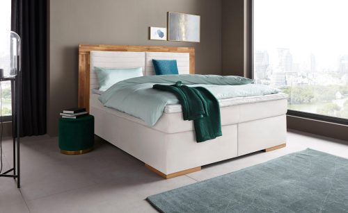 Home affaire Boxspringbett »Cup« mit LED-Beleuchtung, Massivholzrahmen und Topper, in 2 Härtegraden