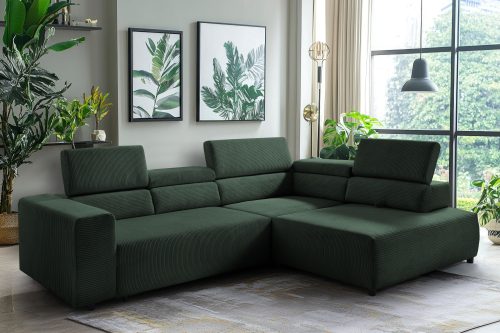 exxpo - sofa fashion, exxpo - sofa fashion Ecksofa »VITTORIO mit Komfortfunktionen, bequem und modern, Cord, L-Form«, inkl. Kopfteil- und Sitztiefenverstellung, wahlweise mit Bettfunktion