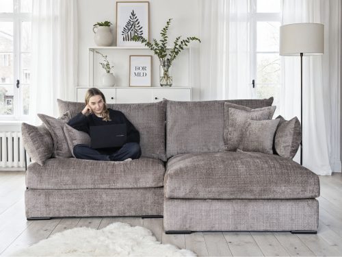 HOME AFFAIRE, Home affaire Ecksofa "Casa XXL L-Form, B: 247 cm" 4 Zierkissen, Mega-Sofa, in Cord oder Chenille-Struktur, Federkern