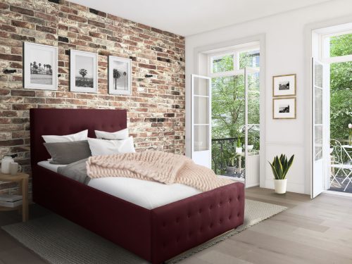 HOME AFFAIRE, Home affaire Polsterbett »Vaine«, Knopfheftung in dick gepolstertem, weichem Kopf- und Fussteil, in 5 Breiten, auch in Länge 220 cm, incl. Roll-Lattenrost