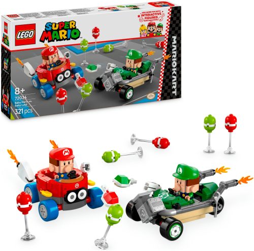 LEGO, 72034 Super Mario - Mario Kart: Baby Mario vs. Baby Luigi, Konstruktionsspielzeug