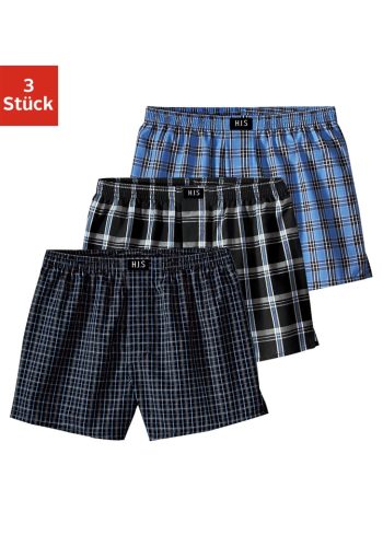 H.I.S Boxershorts, (Packung, 3er-Pack), für Jungen in coolen Karos