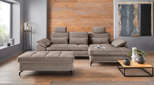PLACES OF STYLE, Places of Style Ecksofa »Costello«, incl. Sitztiefenverstellung und Armlehnfunktion, Federkern, wahlweise mit Bettfunktion und Bettkasten, incl. 3 Nierenkissen