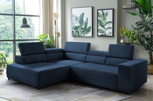 exxpo - sofa fashion, exxpo - sofa fashion Ecksofa »VITTORIO mit Komfortfunktionen, bequem und modern, Cord, L-Form«, inkl. Kopfteil- und Sitztiefenverstellung, wahlweise mit Bettfunktion