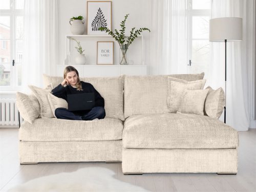 HOME AFFAIRE, Home affaire Ecksofa "Casa XXL L-Form, B: 247 cm" 4 Zierkissen, Mega-Sofa, in Cord oder Chenille-Struktur, Federkern