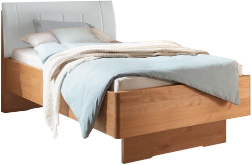 Wiemann, WIEMANN Holzbett »Cardiff, Bettgestell, Bettrahmen, teilmassiv, mit Polsterkopfteil« Belastbarkeit 110/220 Kg, 4-fache höhenverstellbar, MADE IN GERMANY, Fussteil aus Massivholz, verschiedene Grössen