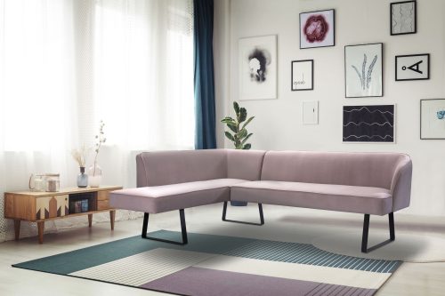 exxpo - sofa fashion, exxpo - sofa fashion Eckbank »Americano«, mit Keder und Metallfüssen, Bezug in verschiedenen Qualitäten, Frei im Raum stellbar
