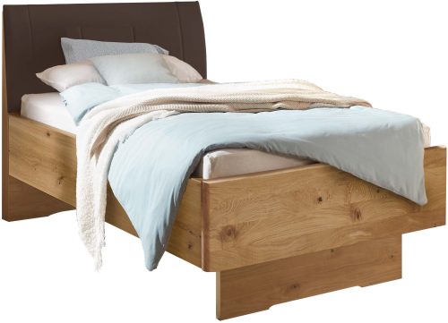 Wiemann, WIEMANN Holzbett »Cardiff, Bettgestell, Bettrahmen, teilmassiv, mit Polsterkopfteil« Belastbarkeit 110/220 Kg, 4-fache höhenverstellbar, MADE IN GERMANY, Fussteil aus Massivholz, verschiedene Grössen