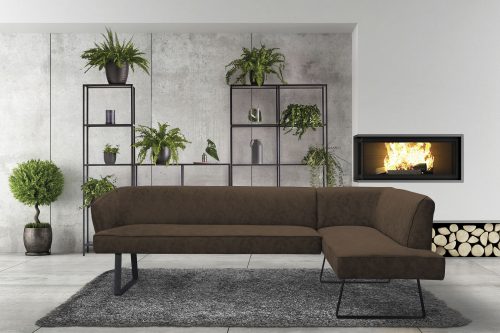 exxpo - sofa fashion Eckbank »Americano«, mit Keder und Metallfüssen, Bezug in verschiedenen Qualitäten, Frei im Raum stellbar