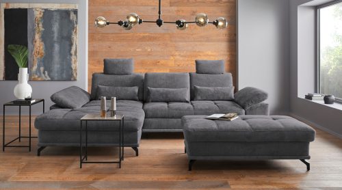 PLACES OF STYLE, Places of Style Ecksofa »Costello«, incl. Sitztiefenverstellung und Armlehnfunktion, Federkern, wahlweise mit Bettfunktion und Bettkasten, incl. 3 Nierenkissen