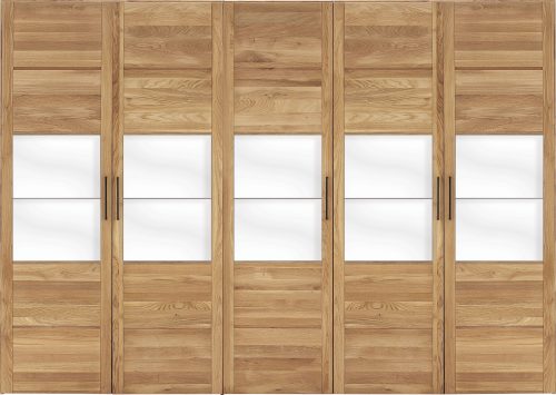 PREMIUM COLLECTION BY HOME AFFAIRE, Premium collection by Home affaire Drehtürenschrank »Chamara«, aus massivem Eichenholz, in unterschiedlichen Schrankbreiten erhältlich, Höhe 218 cm