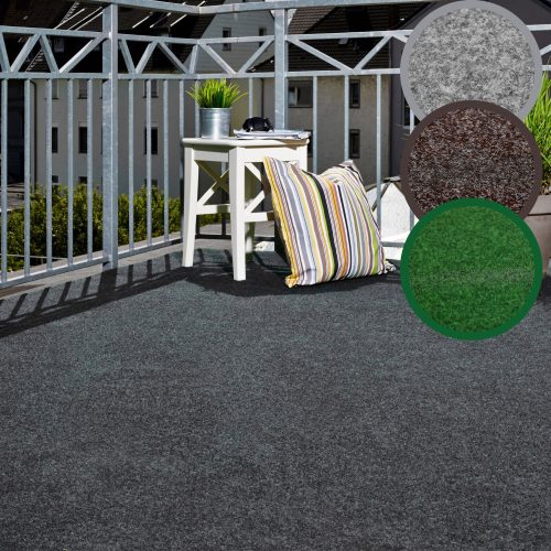 andiamo, Andiamo Kunstrasen "Aberdeen, Gesamthöhe 10 mm, Made in Belgium" rechteckig mit Drainagenoppen, für Balkon, Terrasse, Wintergarten, Nadelfilzoptik