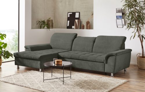 DOMO collection, DOMO collection Ecksofa »Franzi«, wahlweise mit Kopfteilverstellung (dann Tiefe: 170 cm), optional mit Bettfunktion und Bettkasten, inklusive Zierkissen