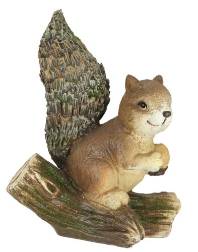 IGEA, I.GE.A. Dekofigur »Eichhörnchen auf Baumstamm«, Tierfigur Gartendeko Herbstdeko Winterdeko Statue Tierfigur Skulptur