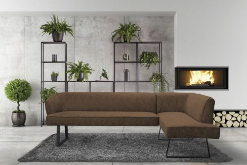 exxpo - sofa fashion, exxpo - sofa fashion Eckbank »Americano«, mit Keder und Metallfüssen, Bezug in verschiedenen Qualitäten, Frei im Raum stellbar