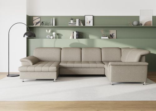 DOMO collection, DOMO collection Wohnlandschaft »Franzi«, im XXL-Format, wahlweise mit Bettfunktion, Bettkasten und Kopfteilverstellung, frei im Raum stellbar