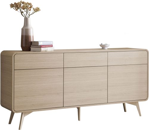 HOME AFFAIRE, Home affaire Sideboard "Torsby, moderner Schrank, Kommode in Eiche Natur, 180 cm breit" abgerundete Ecken, ausreichend Stauraum, vielseitig einsetzbar