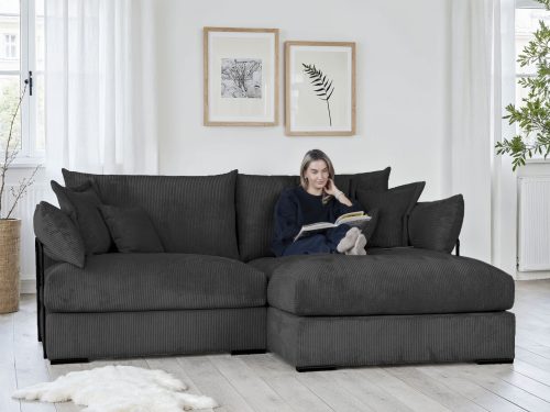 HOME AFFAIRE, Home affaire Ecksofa "Casa XXL L-Form, B: 247 cm" 4 Zierkissen, Mega-Sofa, in Cord oder Chenille-Struktur, Federkern