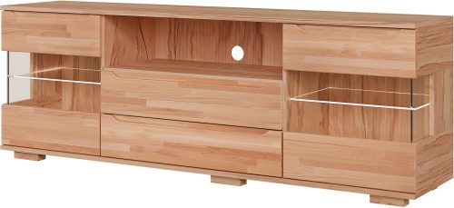 GOODproduct, GOODproduct Sideboard "VETRO Teilmassiv, Fronten Massivholz, Wohnzimmer, Stauraum,Griffmulde" B/T/H:180/40/63cm, 2Schubladen, 4 geschlossene & 2 offene Fächer
