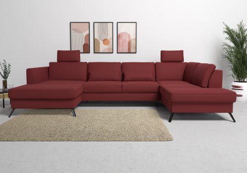 SIT&MORE, sit&more Wohnlandschaft, inklusive Sitztiefenverstellung, wahlweise mit Bettfunktion, 15cm hoch