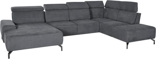SIT&MORE, sit&more Wohnlandschaft, 15 cm Fusshöhe, inklusive Sitztiefenverstellung und Kopfteilverstellung, wahlweise in 2 unterschiedlichen Fussfarben