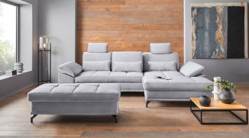 Places of Style Ecksofa »Costello«, incl. Sitztiefenverstellung und Armlehnfunktion, Federkern, wahlweise mit Bettfunktion und Bettkasten, incl. 3 Nierenkissen