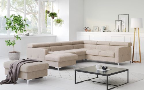 Cotta, COTTA Wohnlandschaft »Sammy U-Form«, mit Kopfteilverstellung, optional mit Bettfunktion und Bettkasten