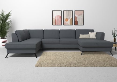SIT&MORE, sit&more Wohnlandschaft, inklusive Sitztiefenverstellung, wahlweise mit Bettfunktion, 15cm hoch