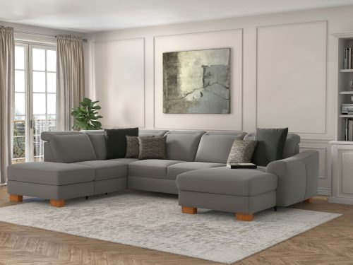 SIT&MORE, sit&more Wohnlandschaft »Durness«, mit Federkern und hochwertigen Massivholzfüssen, wahlweise mit Kopfteilverstellung, optional mit Bettfunktion und Stauraum