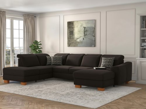 SIT&MORE, sit&more Wohnlandschaft »Durness«, mit Federkern und hochwertigen Massivholzfüssen, wahlweise mit Kopfteilverstellung, optional mit Bettfunktion und Stauraum