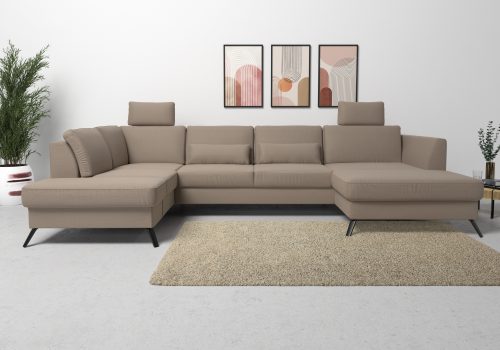 SIT&MORE, sit&more Wohnlandschaft, inklusive Sitztiefenverstellung, wahlweise mit Bettfunktion, 15cm hoch