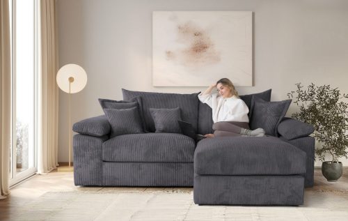 HOME AFFAIRE, Home affaire Ecksofa »Soft&Cosy XL L-Form - Breite 246 cm«, Mega-Sofa, in Cord, Federkern-Polsterung