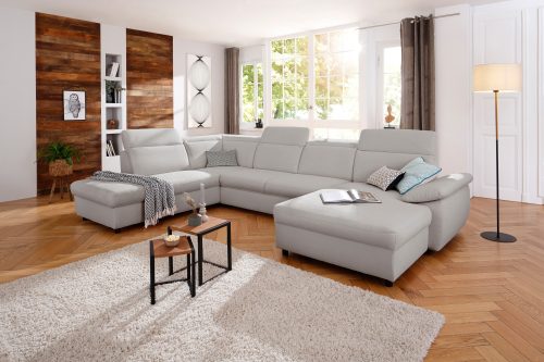 HOME AFFAIRE, Home affaire Wohnlandschaft »Mauritius«, mit Kopfteil- und Armlehnverstellung, wahlweise mit Bettfunktion und Bettkasten