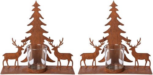 Creativ Deco, Creativ deco Teelichthalter, (2 St.), Oberfläche in Rost-Optik