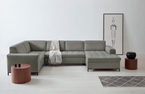 GOODproduct Wohnlandschaft »Grazzo«, hochwertige Stoffe aus recyceltem Material, Steppung im Sitzbereich, wahlweise mit Bettfunktion und Bettkasten
