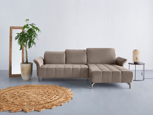 INOSIGN, INOSIGN Ecksofa »Fresh«, Federkern, wahlweise mit Kopfteilverstellung, Armteilverstellung und mit motorischem Vorziehsitz, Bezug Olympia SOFT CELAN: leicht mit Wasser zu reinigen