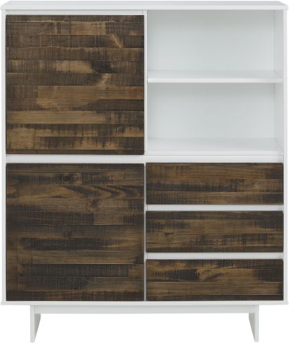 HOME AFFAIRE, Home affaire Drehtürenschrank »Morgan«, aus massivem Kiefernholz, mit eingefrästen Griffmulden, Höhe 120 cm