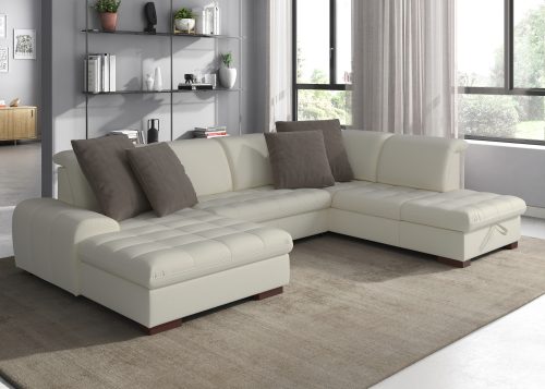 SIT&MORE, sit&more Wohnlandschaft, wahlweise mit Bettfunktion, Bettkasten und Kopfteilverstellung, auch erhältlich in dem besonders leicht mit Wasser zu reinigendem "Soft clean" Bezug