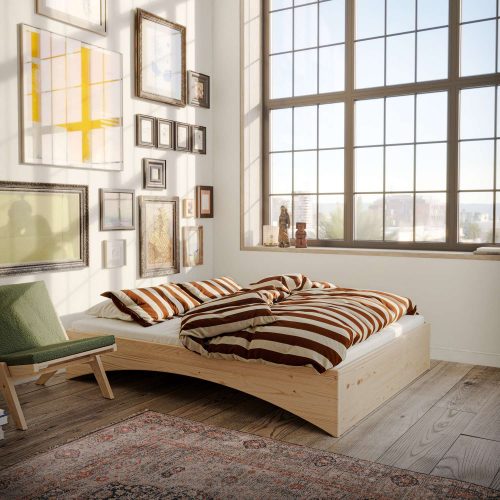 Karup Design, Karup Design Bettgestell "Orbit Bed, Massivholzbett, Futonbett, FSC-zertifiziertem Massivholz" B/H/T ca: 144/164/184x35x205cm), mehrere Grössen, inklusive Lattenrost, ohne Matratze, Made in Europe