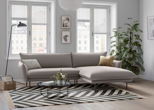 ANDAS, andas Ecksofa »Stine«, Besonderes Design durch Kissenoptik und Keder, Design by Morten Georgsen